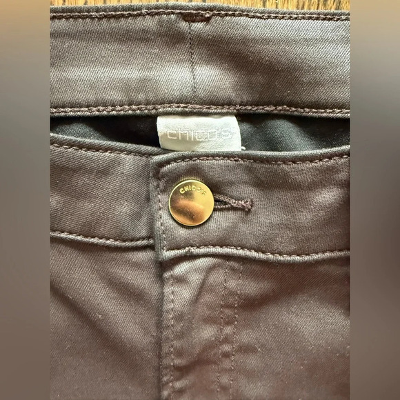Chico’s Brown Coated Ankle Jean Size 12 - Picture 4 of 5